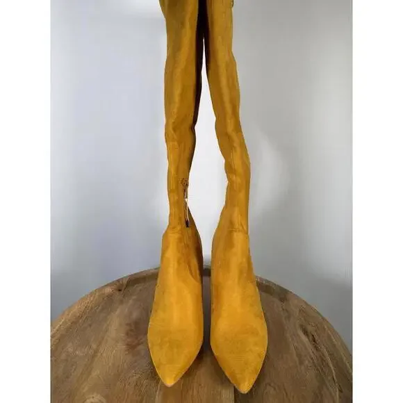 Steve Madden Risky Mustard Suede Below-the-Knee Boots Women’s Size 6.5 NWB